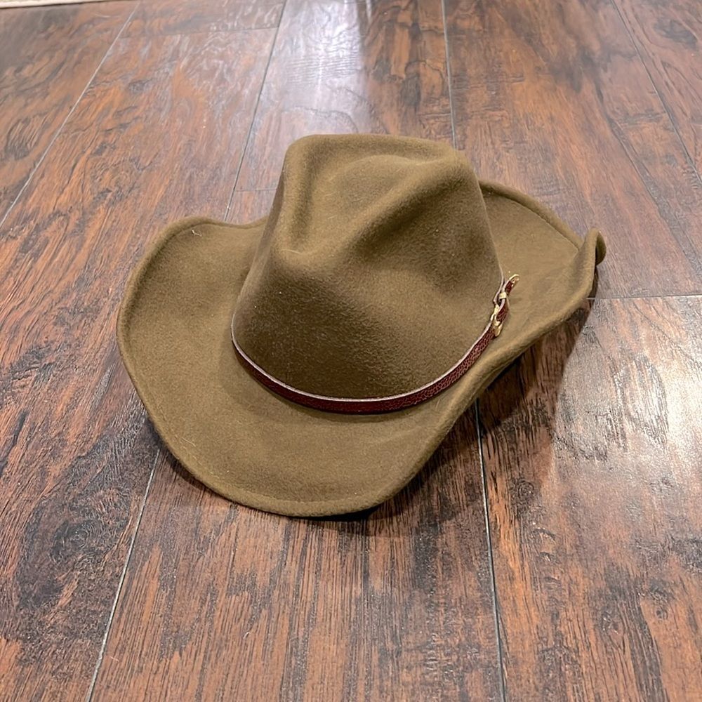 Mello‎ Felt By Stetson Men’s Crushable Brown Hat 100% Wool Sz M/ L Made In USA